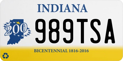 IN license plate 989TSA