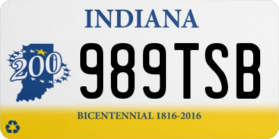 IN license plate 989TSB