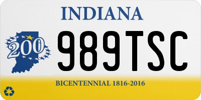 IN license plate 989TSC