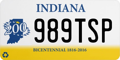 IN license plate 989TSP