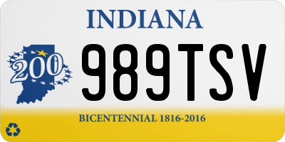 IN license plate 989TSV