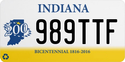 IN license plate 989TTF