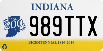 IN license plate 989TTX