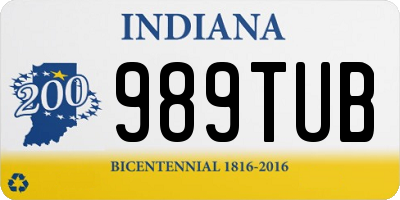 IN license plate 989TUB