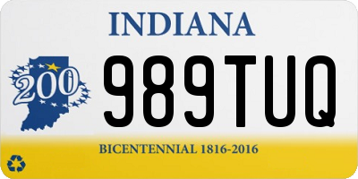 IN license plate 989TUQ