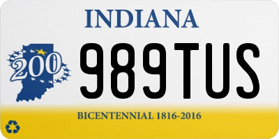IN license plate 989TUS