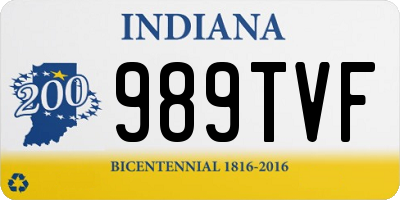 IN license plate 989TVF