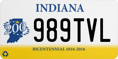 IN license plate 989TVL