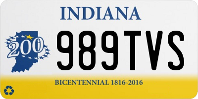 IN license plate 989TVS