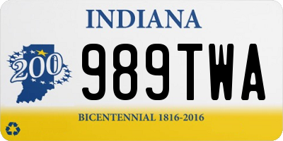 IN license plate 989TWA