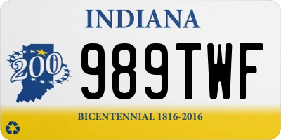 IN license plate 989TWF