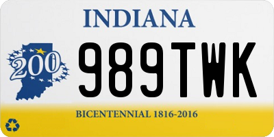 IN license plate 989TWK