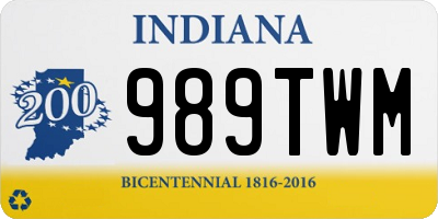 IN license plate 989TWM