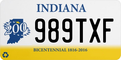IN license plate 989TXF