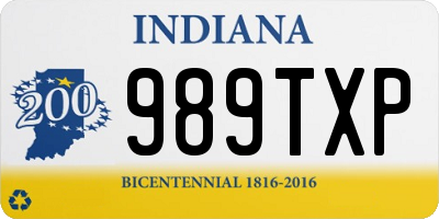 IN license plate 989TXP