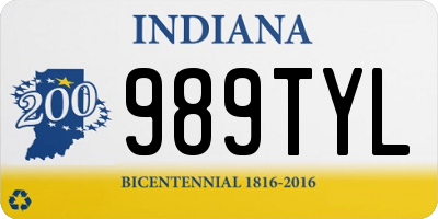 IN license plate 989TYL