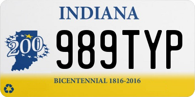 IN license plate 989TYP