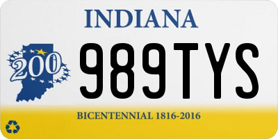 IN license plate 989TYS