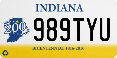 IN license plate 989TYU