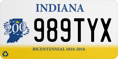 IN license plate 989TYX