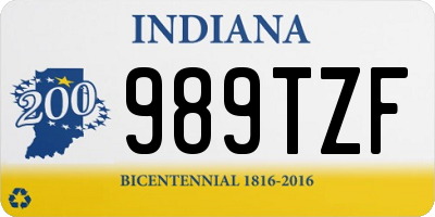 IN license plate 989TZF