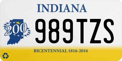 IN license plate 989TZS