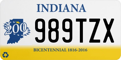 IN license plate 989TZX