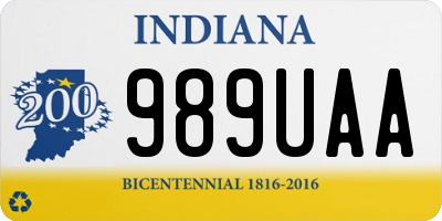 IN license plate 989UAA