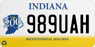 IN license plate 989UAH