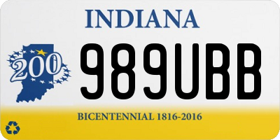 IN license plate 989UBB