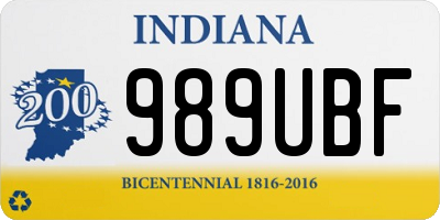 IN license plate 989UBF