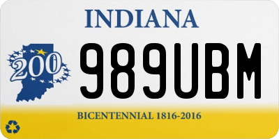 IN license plate 989UBM