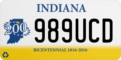IN license plate 989UCD