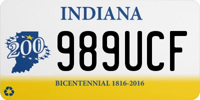 IN license plate 989UCF