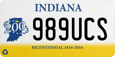 IN license plate 989UCS