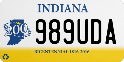 IN license plate 989UDA