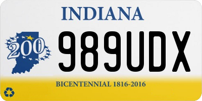 IN license plate 989UDX