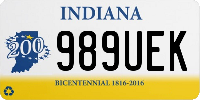 IN license plate 989UEK