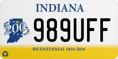 IN license plate 989UFF