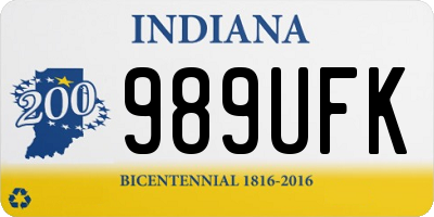 IN license plate 989UFK