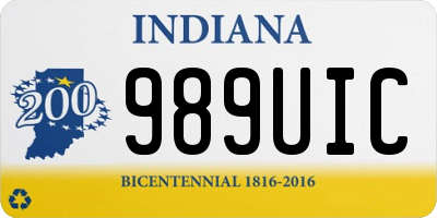 IN license plate 989UIC