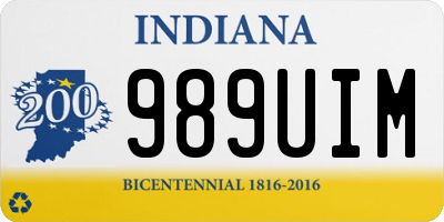 IN license plate 989UIM