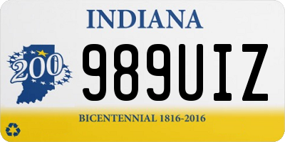 IN license plate 989UIZ