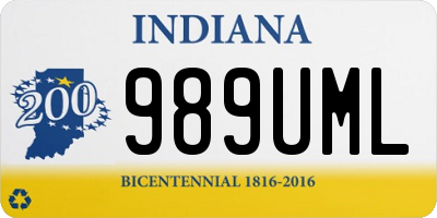 IN license plate 989UML