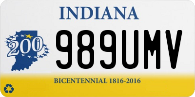 IN license plate 989UMV