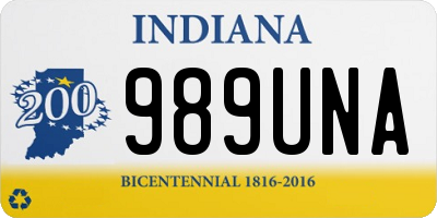 IN license plate 989UNA