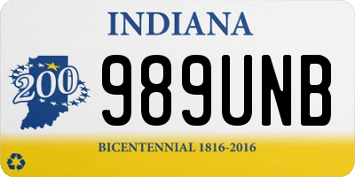 IN license plate 989UNB