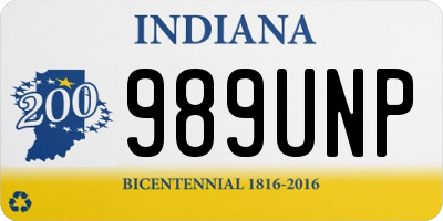 IN license plate 989UNP