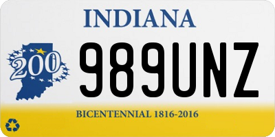 IN license plate 989UNZ