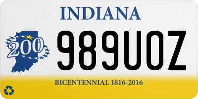 IN license plate 989UOZ